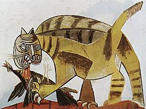 Cat Devouring Bird by Picasso
