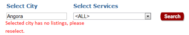 Validation for missing city